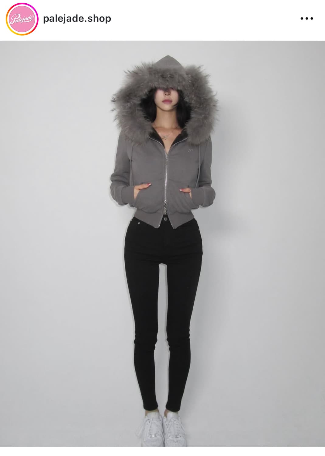 페일제이드 울프죠 후드집업 챠콜 23F/W (털 후드집업 ) 상품이미지1