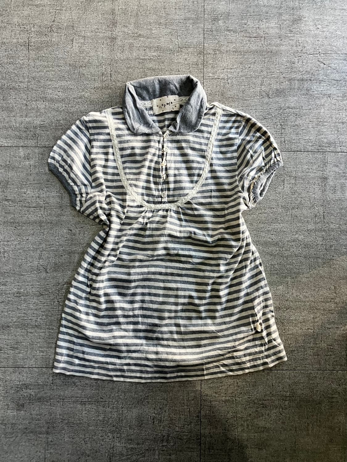 일본빈티지 Iiepaja 하구미모리걸 달천깔페어리 레이스 카라티셔츠 상품이미지1