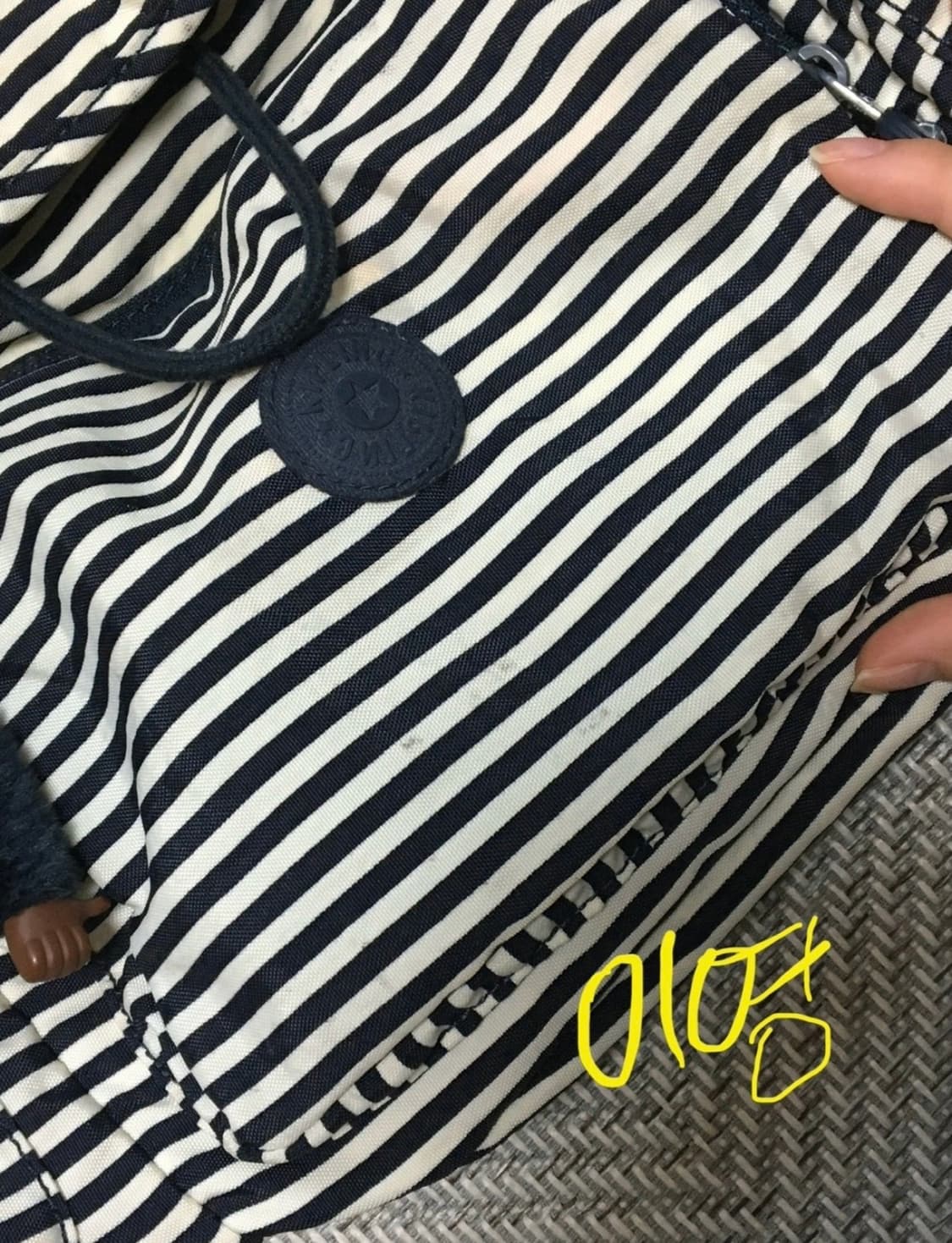 빈티지 키플링 네이비 스트라이프 백팩 상품이미지3