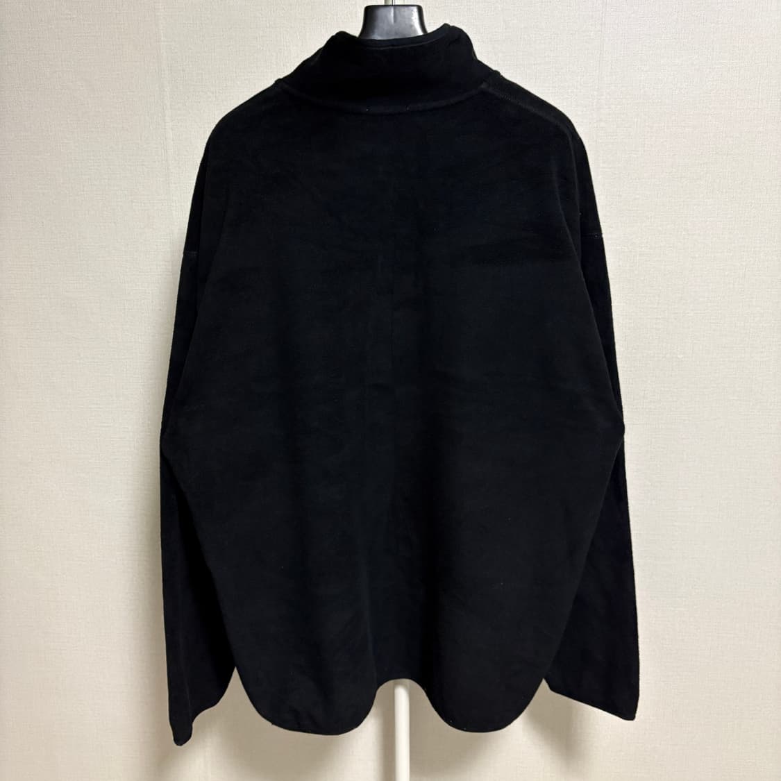 지유 반오픈 스냅 풀오버 플리스 / 블랙, XL 상품이미지6