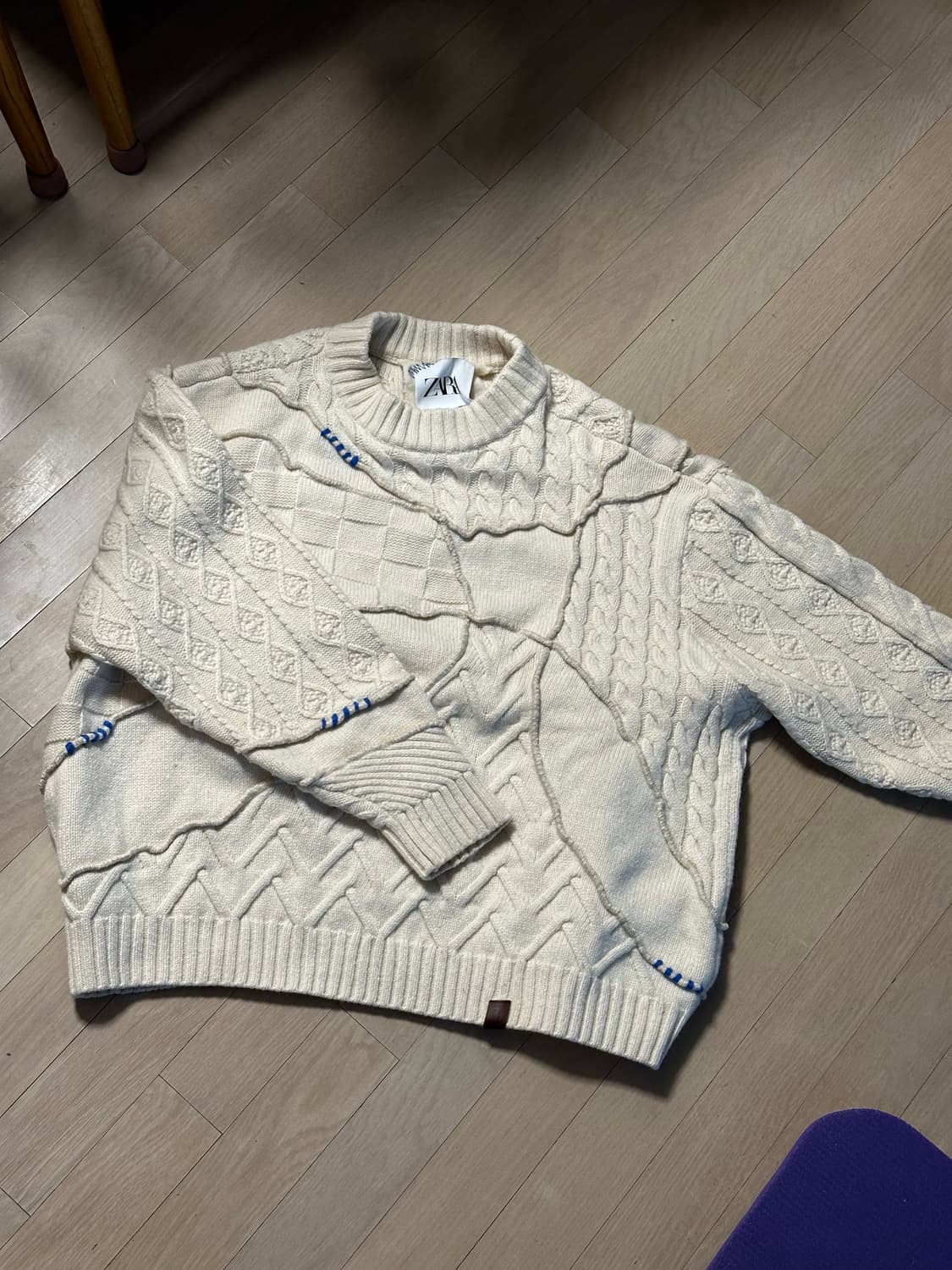 자라 아더에러 패치워크 오버사이즈 니트 스웨터 상품이미지2