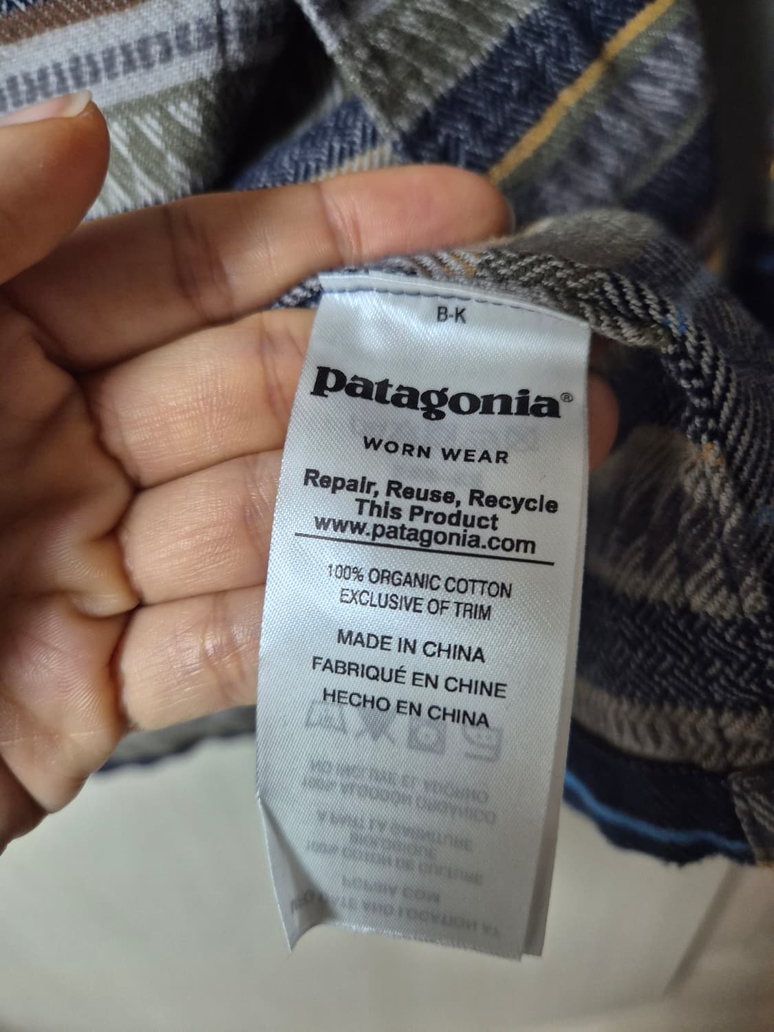 파타고니아  오가닉 코튼셔츠 스트라이프  남방 기모남방 M 상품이미지6
