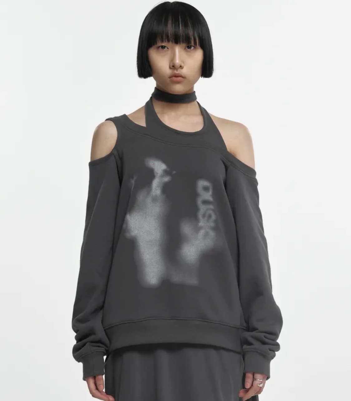 나체 HALTER TIE SWEAT SHIRT CHARCOAL 1사이즈 상품이미지1