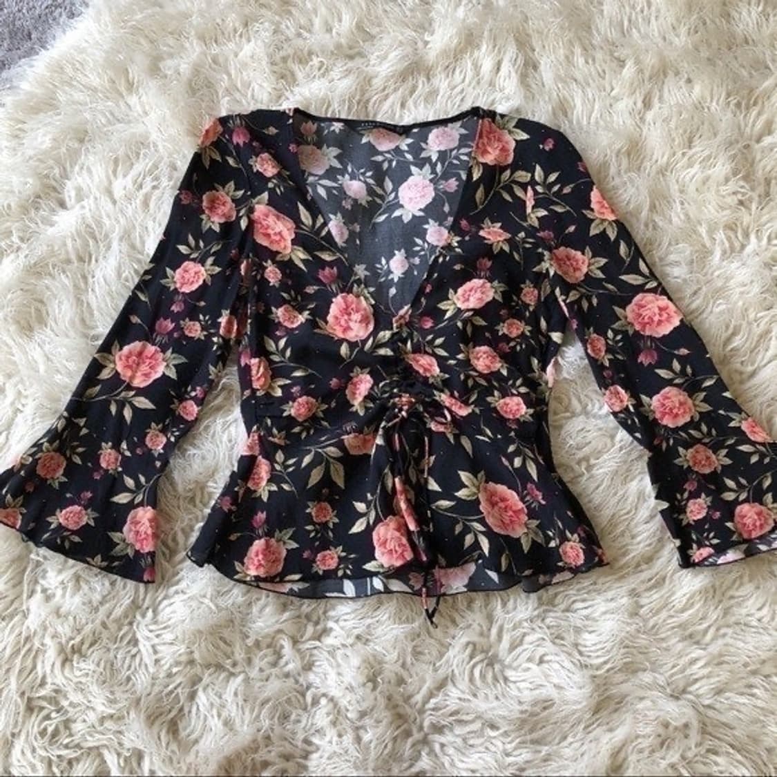 ZARA 자라 플라워 브이넥 블라우스 상품이미지7