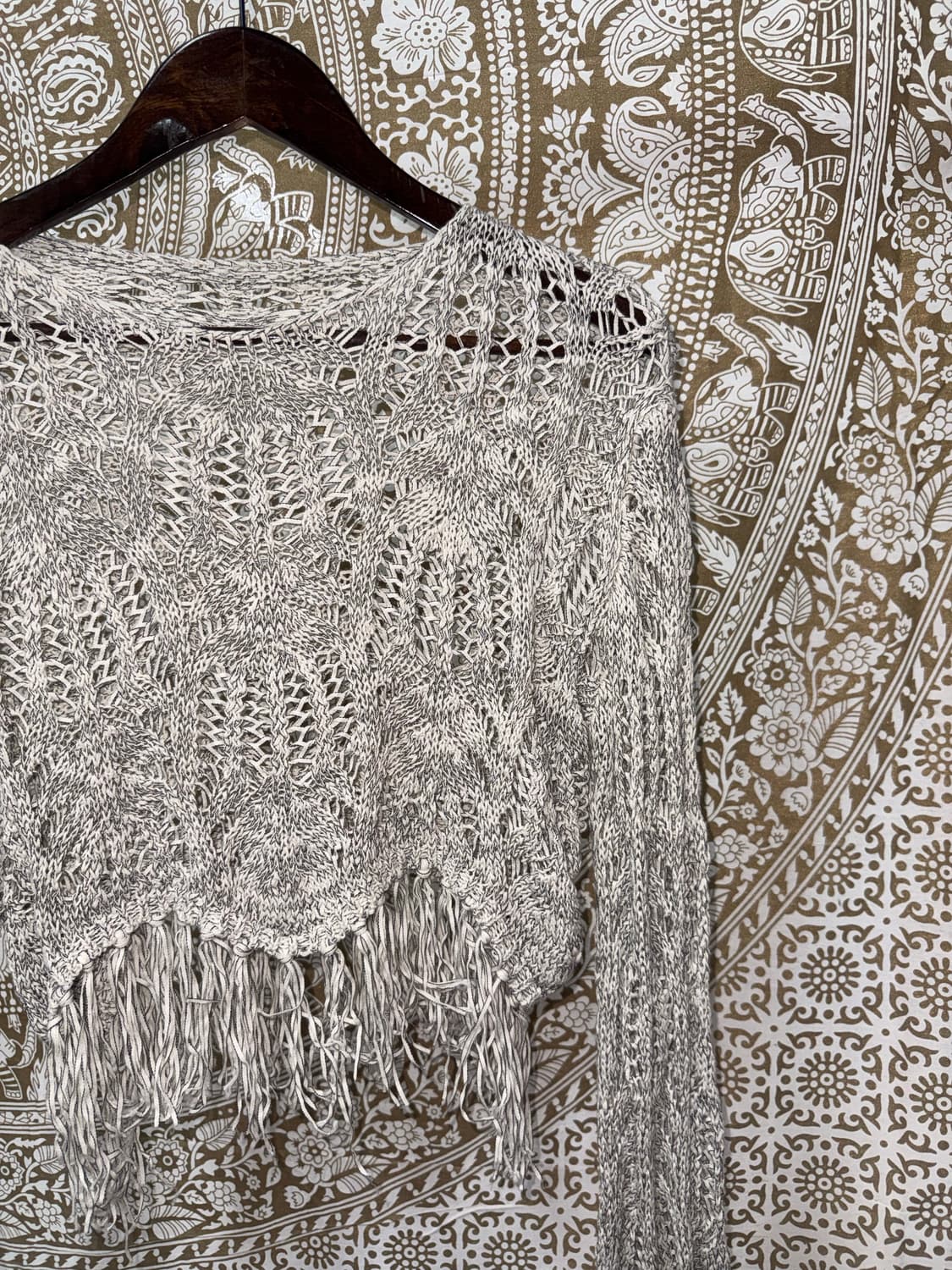 빈티지 여성 크롭 그물 니트  상품이미지3