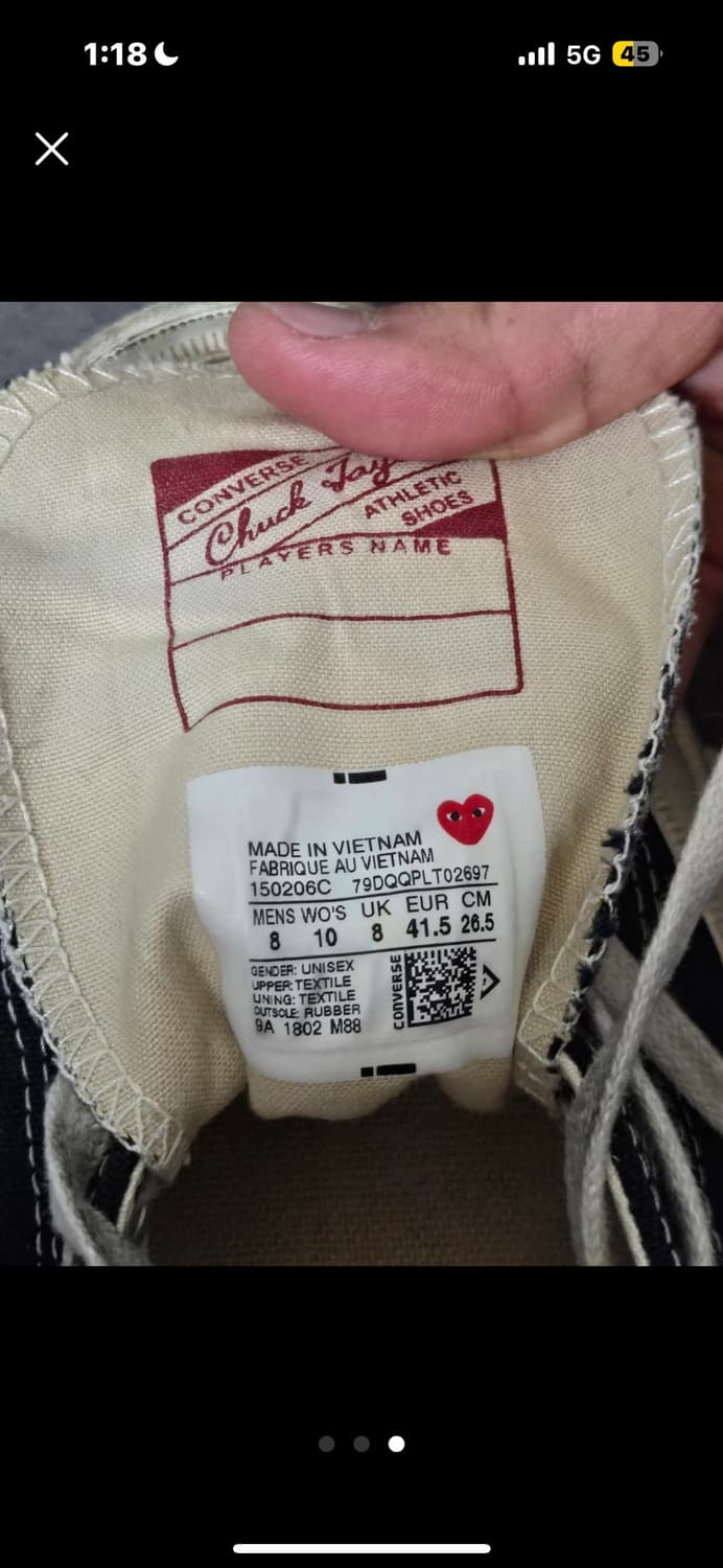 꼼데가르송 컨버스 콜라보 신발 265 상품이미지3