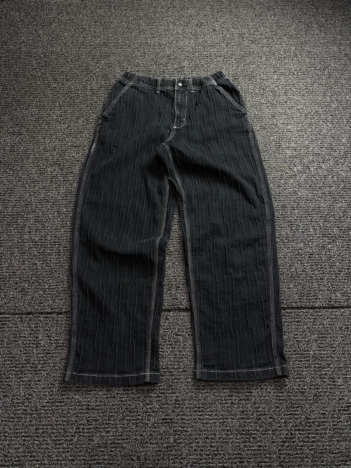 디스이즈네버댓 절개 디테일 데님 루즈 팬츠 블랙 1549 상품이미지2