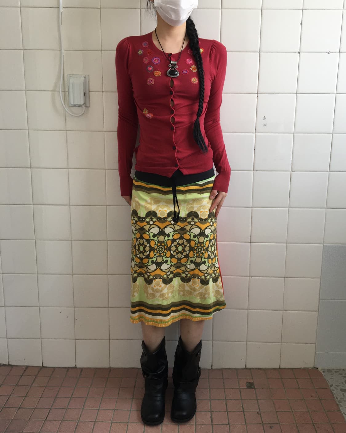 Embroidery point knit cardigan 상품이미지1