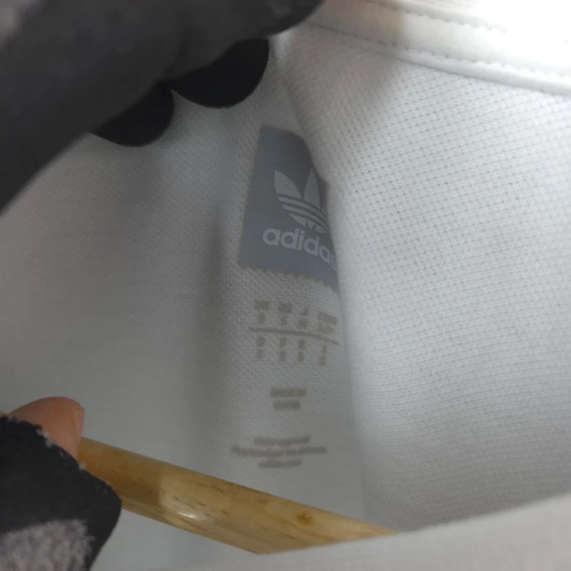 남S 아디다스 네이비 블루 화이트 배색 긴팔 면 티셔츠 상품이미지4