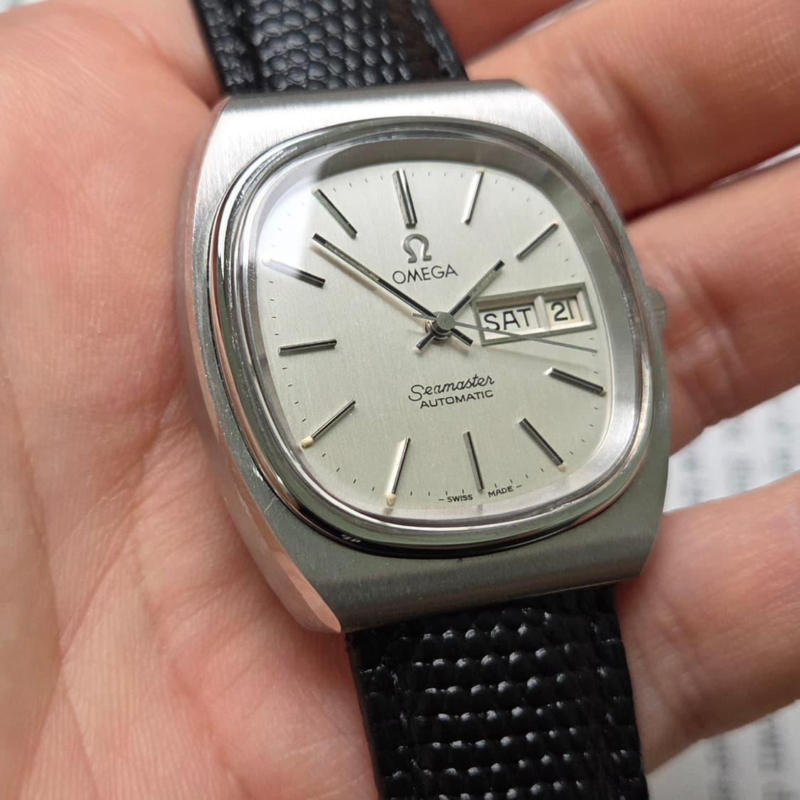 빈티지 오메가 씨마스터 테레비 데이데이트 순정 실버판 (일자형 러그 ve 상품이미지7