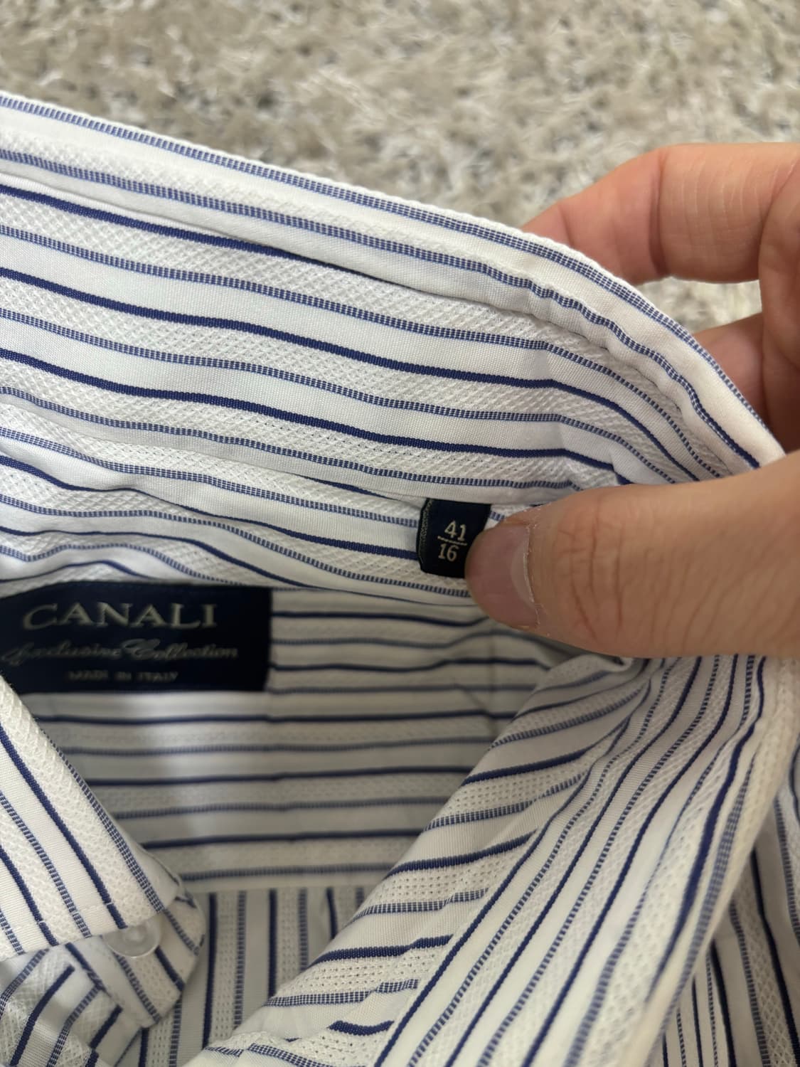 이태리제 CANALI 스트라이프 셔츠 사이즈 100-105 상품이미지4
