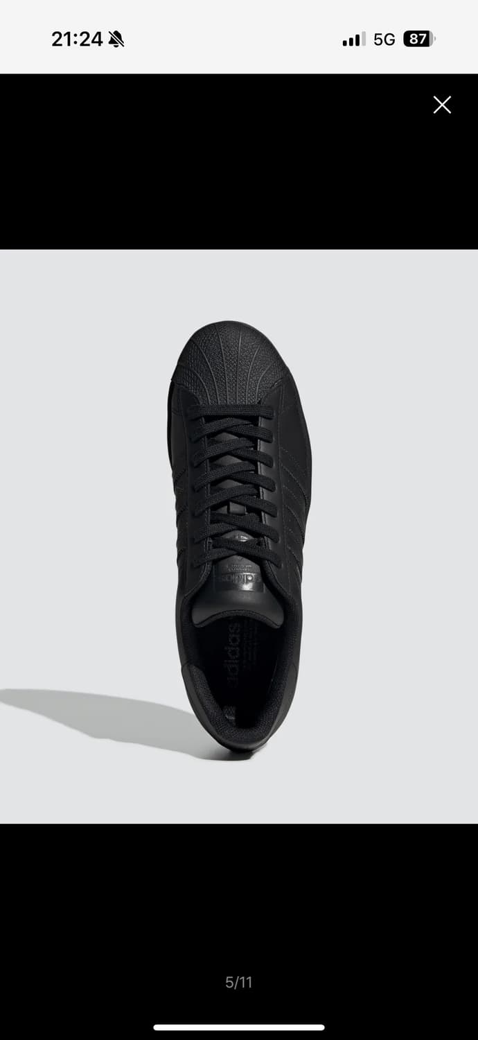 [240]  아디다스 슈퍼스타 올블랙 가죽 스니커즈 상품이미지3