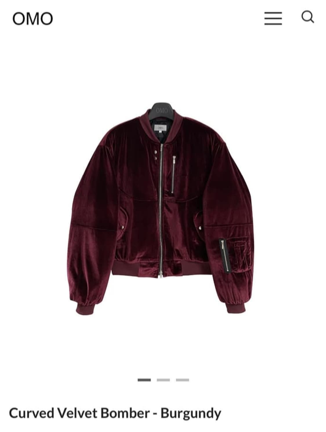 OMO service 벨벳 봄버 버건디 2사이즈 상품이미지1