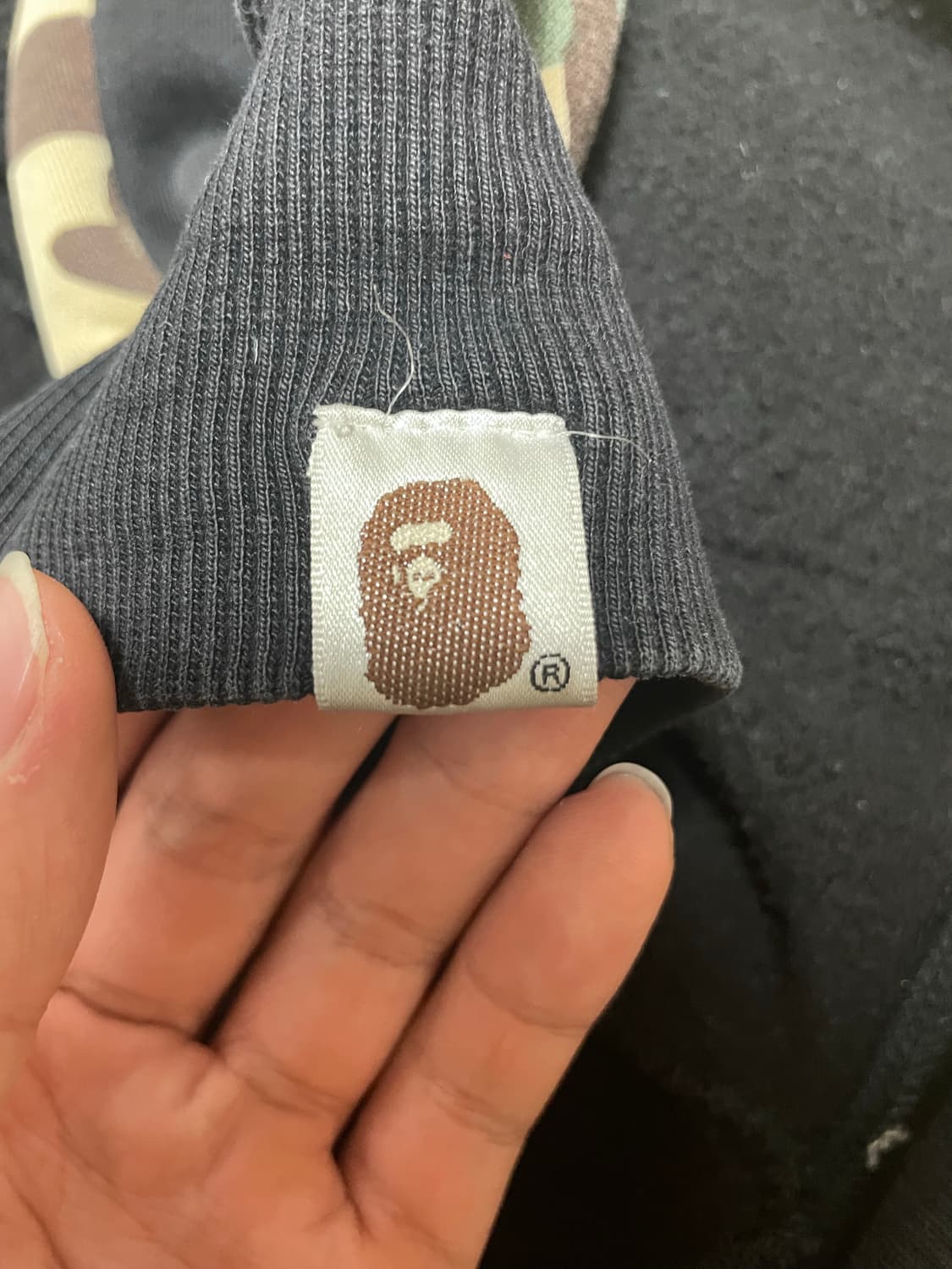 베이프 검정 카모 후드집업 상품이미지4