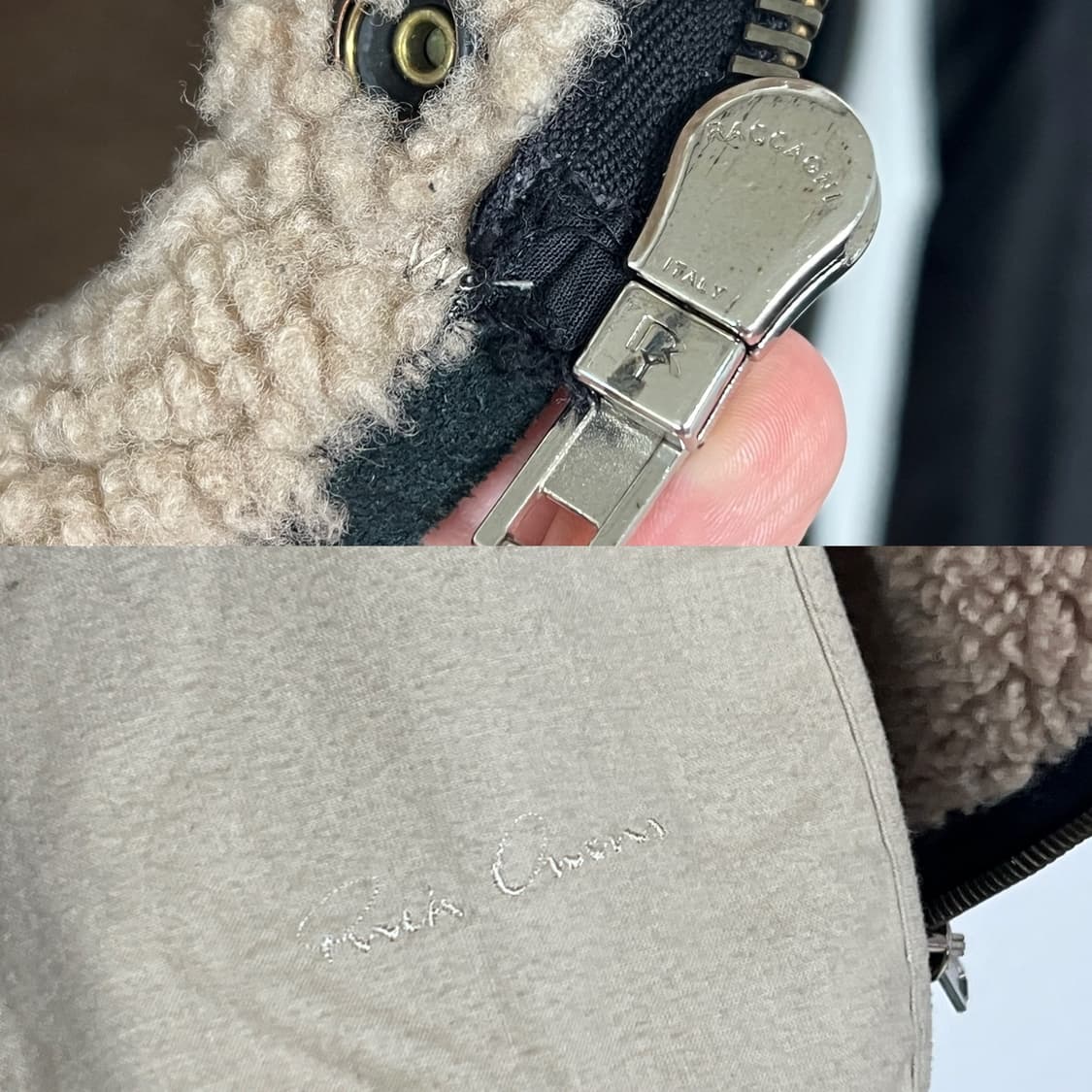 릭오웬스 10FW 하이넥 램스킨 시어링 무스탕 코트 상품이미지7