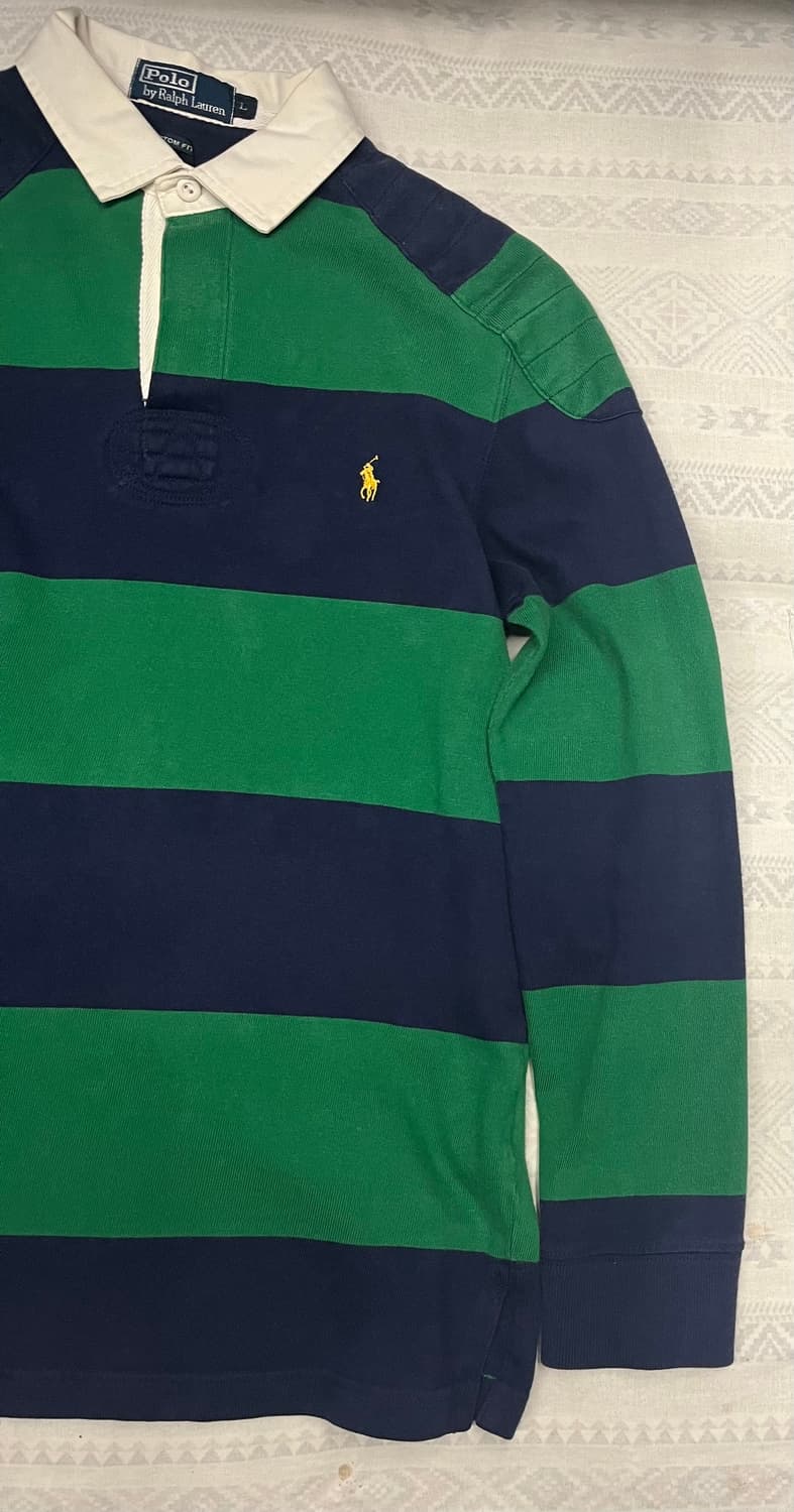 폴로 랄프로렌 럭비 셔츠 그린 네이비 L 상품이미지4