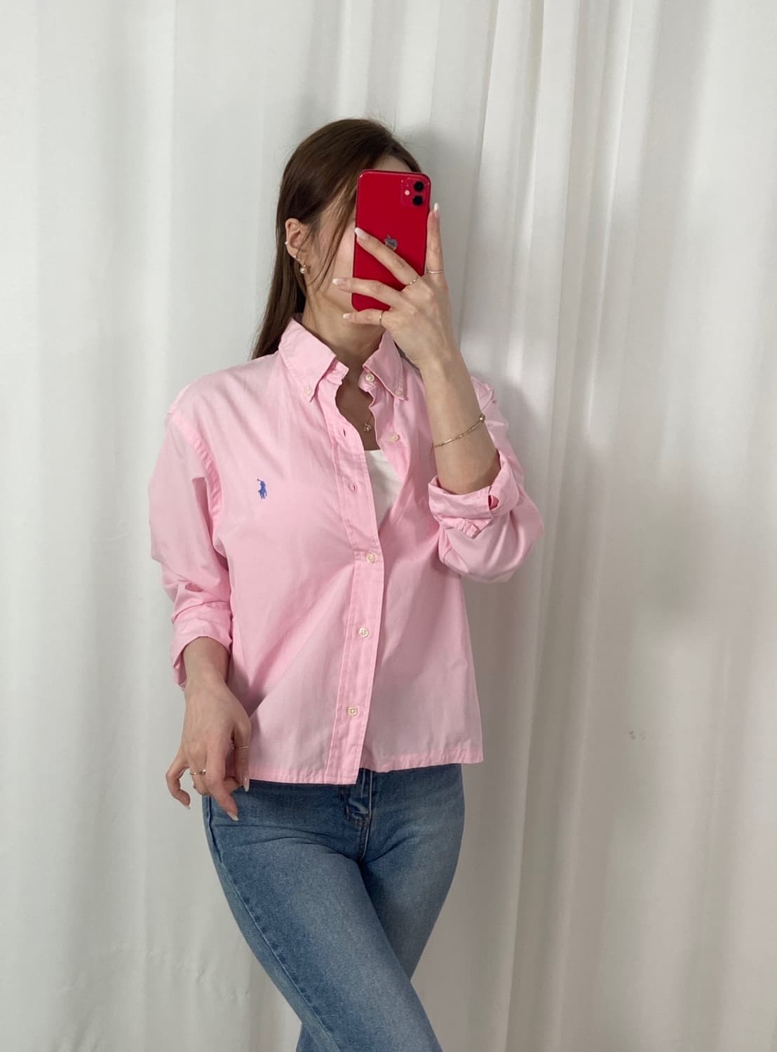 폴로 연핑크 포니 셔츠 상품이미지2