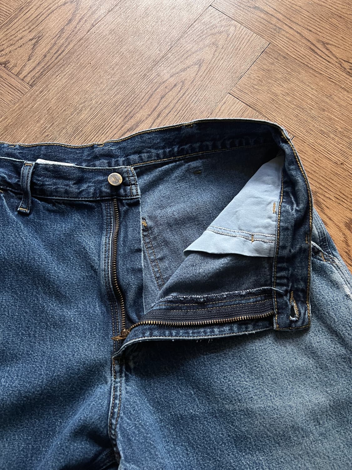 [33]칼하트 USA 빈티지 워싱 카펜터 싱글니 워크 데님 팬츠 상품이미지3