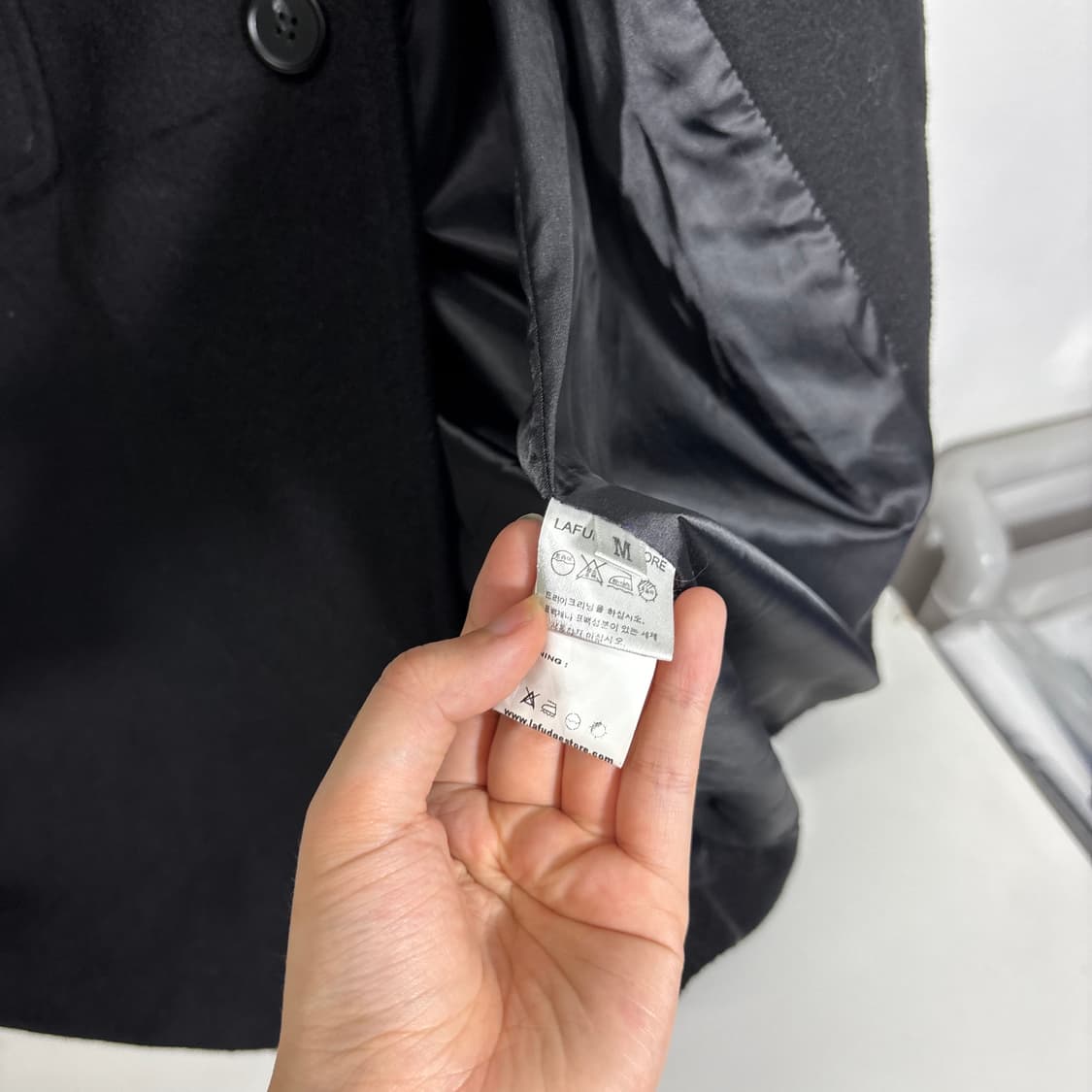 OS 라퍼지스토어 블랙 루즈오버핏 울 발마칸롱코트 상품이미지5