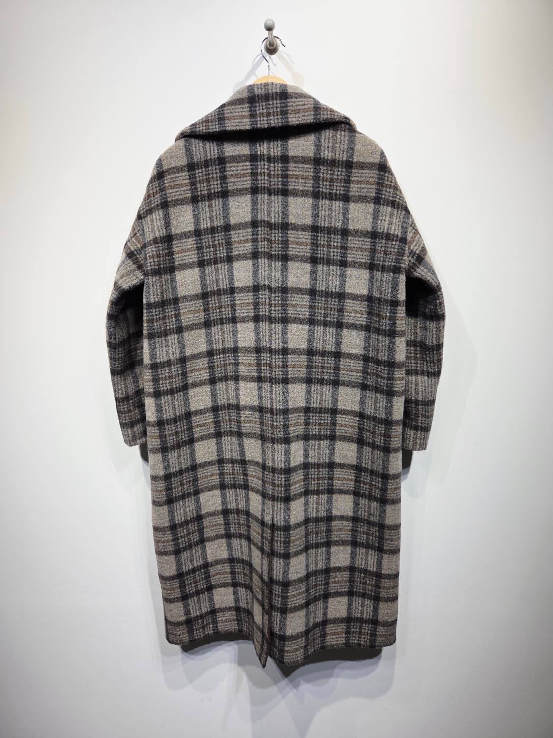 LEBEIGE 르베이지 울 블렌드 체크 롱 코트 상품이미지5