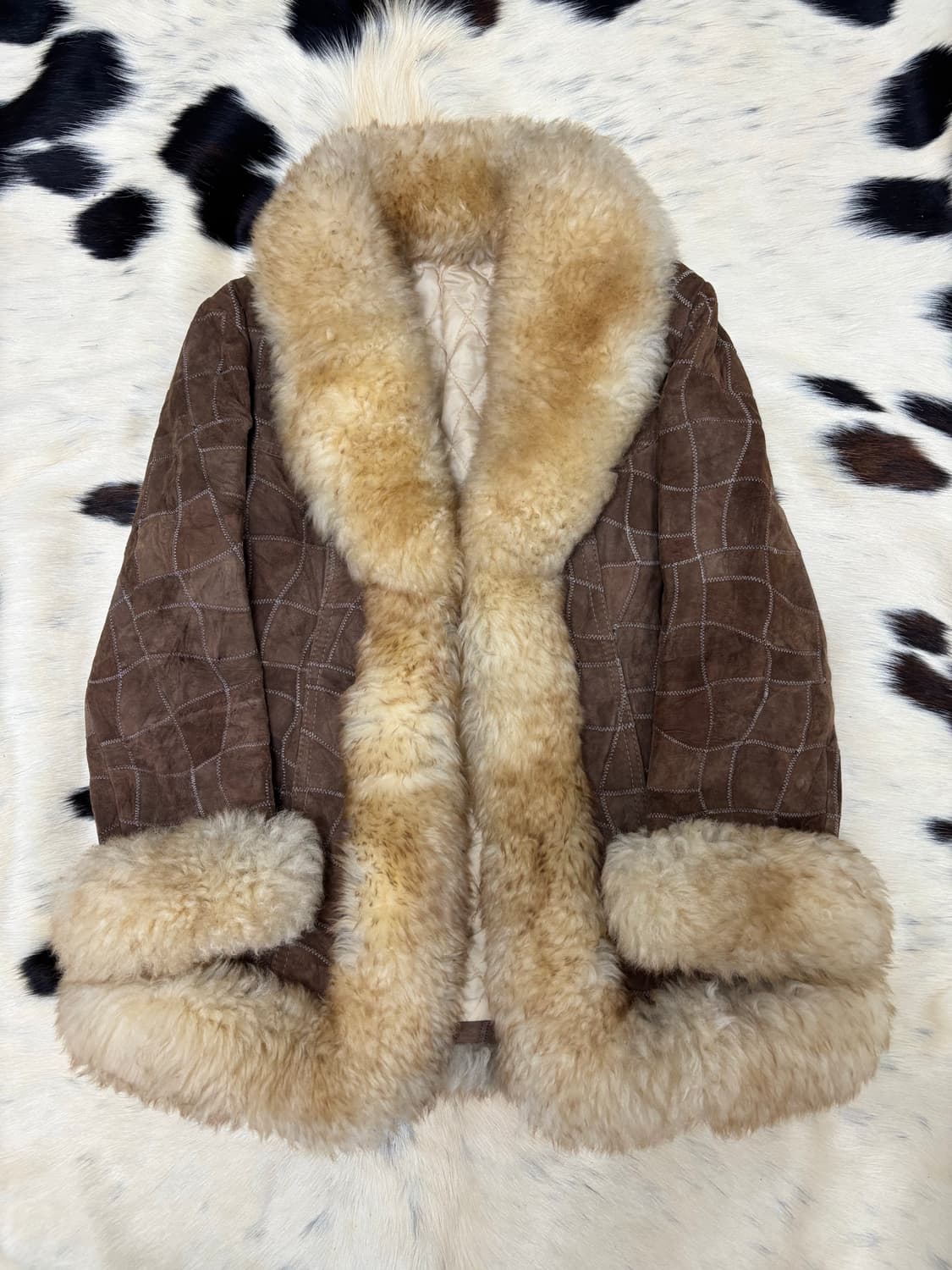 Y2K Round Fur Trimming Brown Jacket 상품이미지3