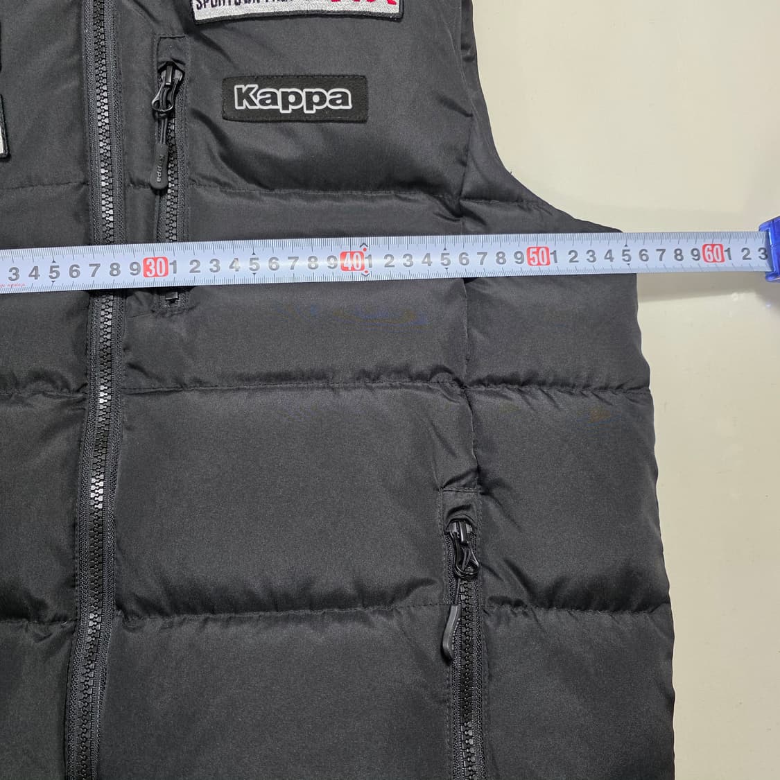 0798 카파 Kappa 구스다운 패딩 조끼 베스트 블랙 M 후드 공용 상품이미지3