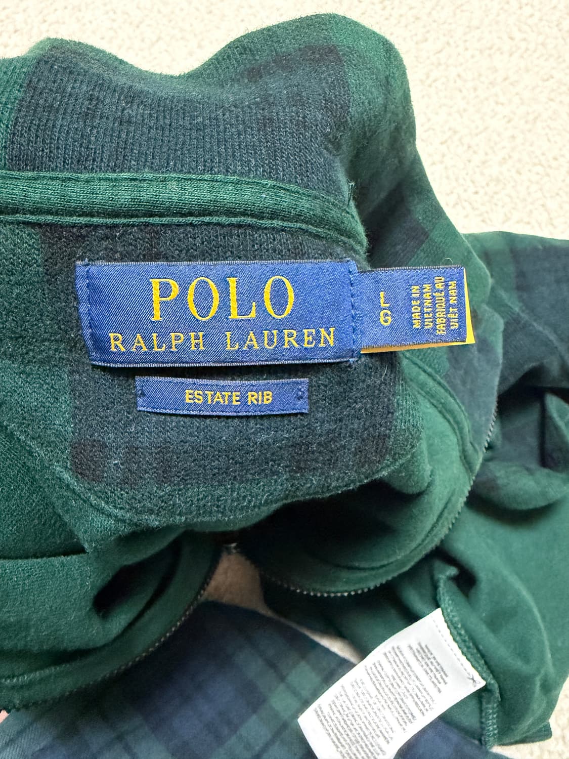 폴로 랄프로렌 하프넥 블랙와치 L사이즈 상품이미지2