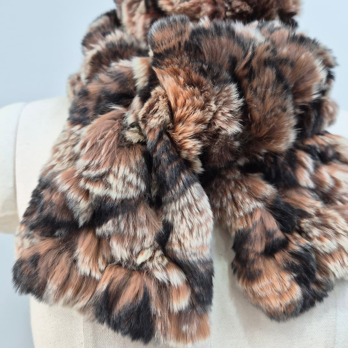 브라운 믹스 래빗퍼 롱머플러 상품이미지4