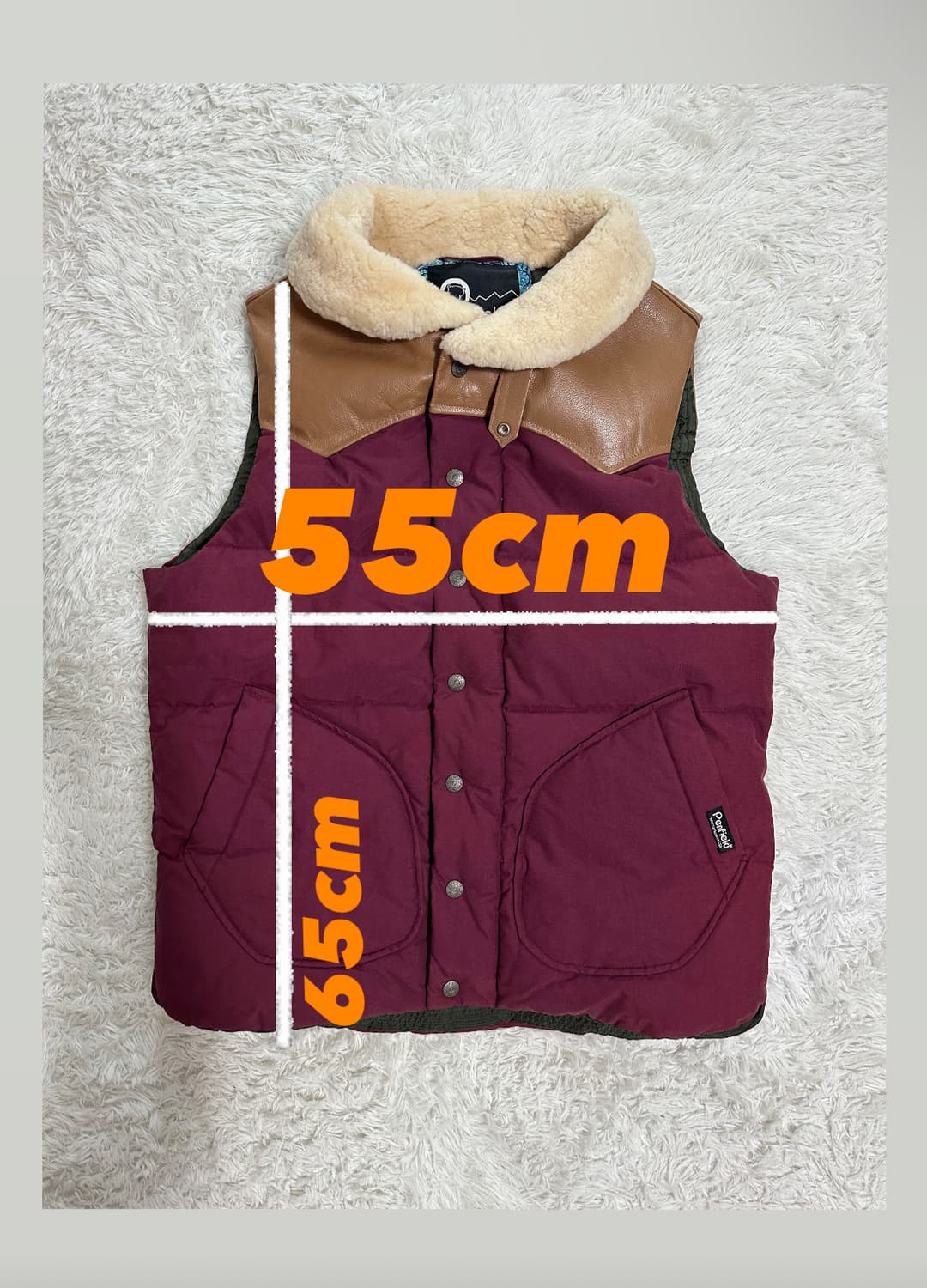 펜필드 60/40 패딩 조끼 L 버건디 상품이미지2