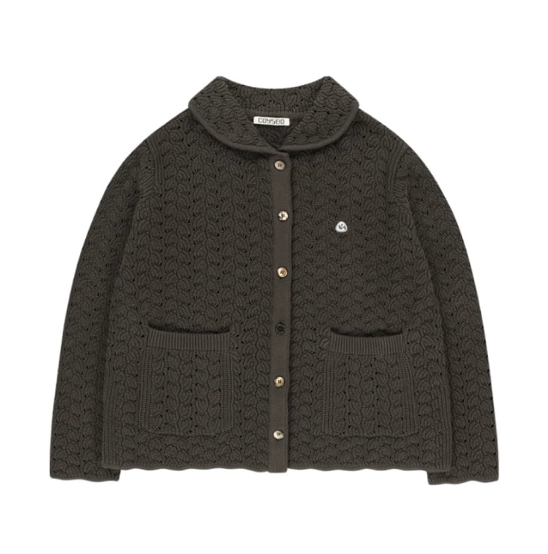 코이세이오 웨이브 니트 가디건 브라운 상품이미지1