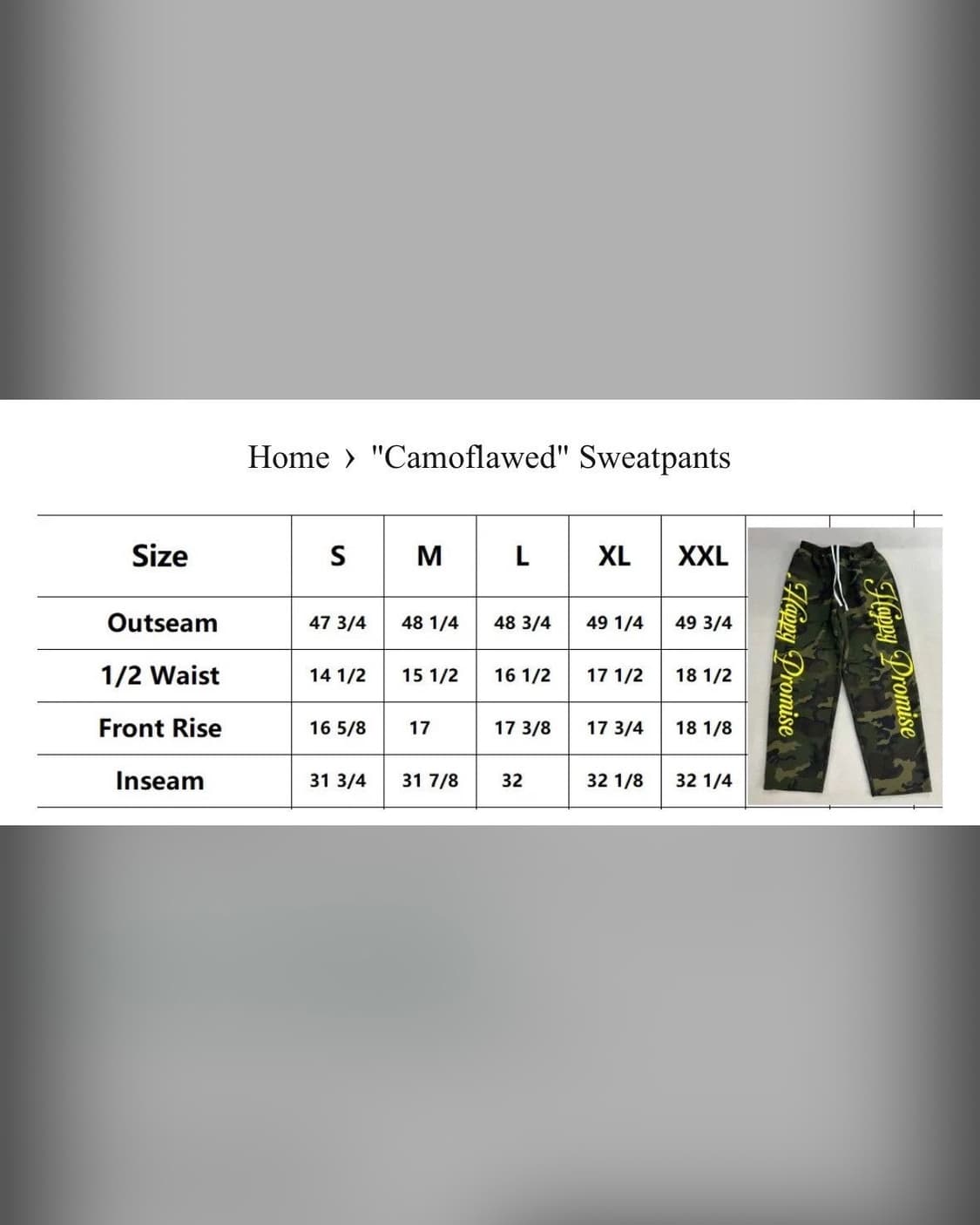 IHP (im happy promise) 카모 레터링 스웻 [ M ] 상품이미지10