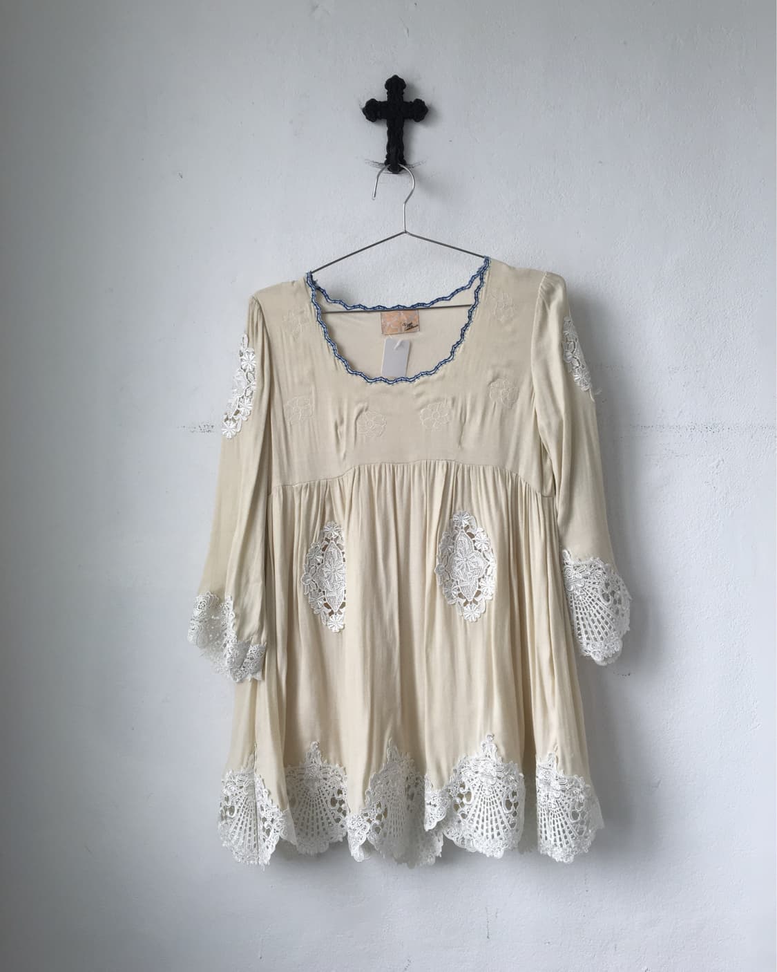 Filet trimming blouse onepiece 상품이미지2