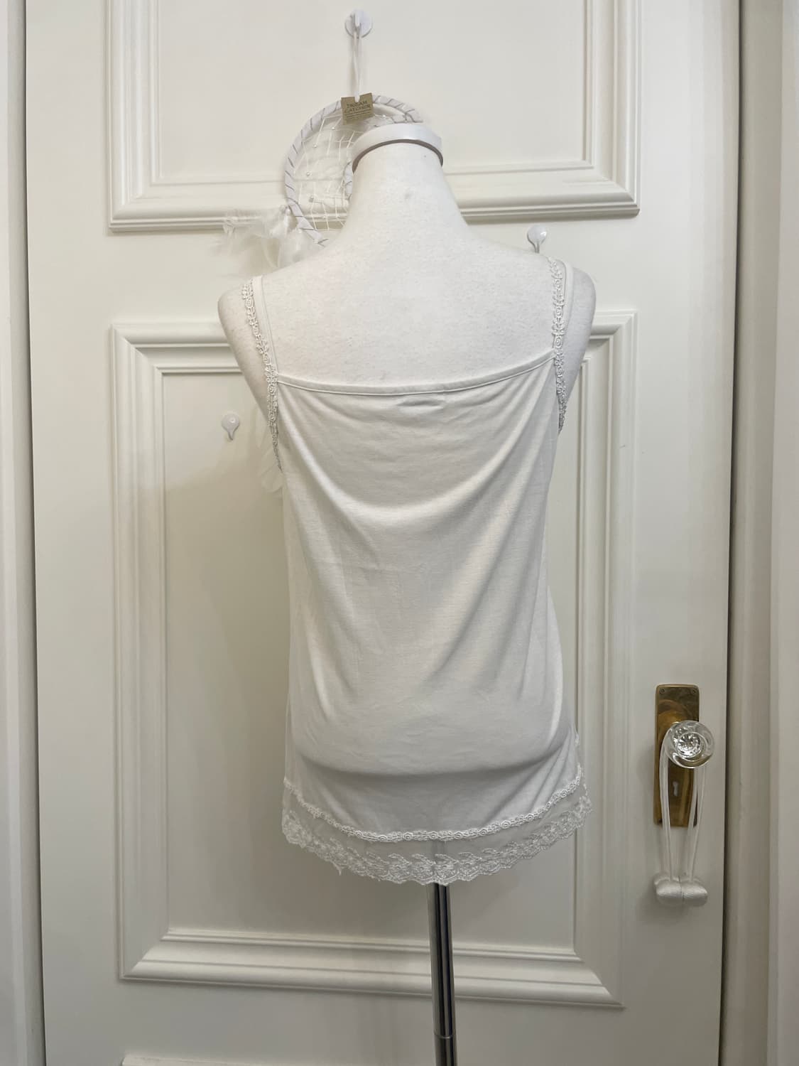 white brown lace layered sleeveless top 상품이미지3