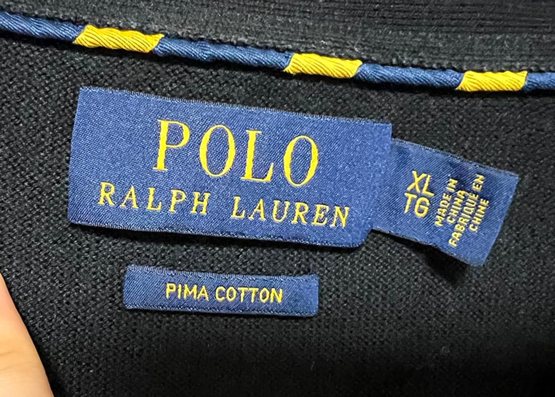 POLO 폴로 남자 블랙 가디건 피마코튼 브이넥 춘하 XL 105-110 상품이미지3