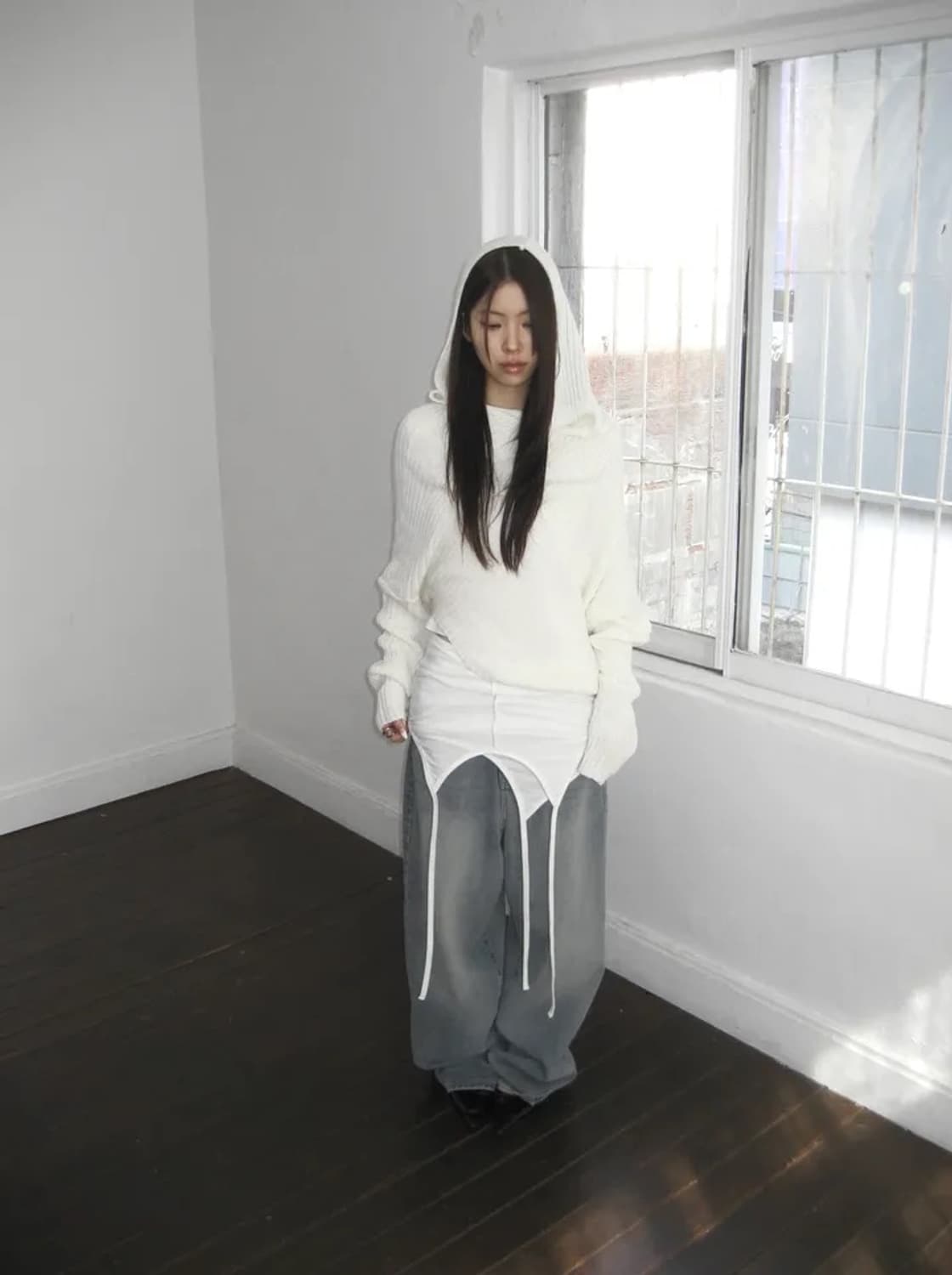 3reeiy 드레이프 후디니트 상품이미지1