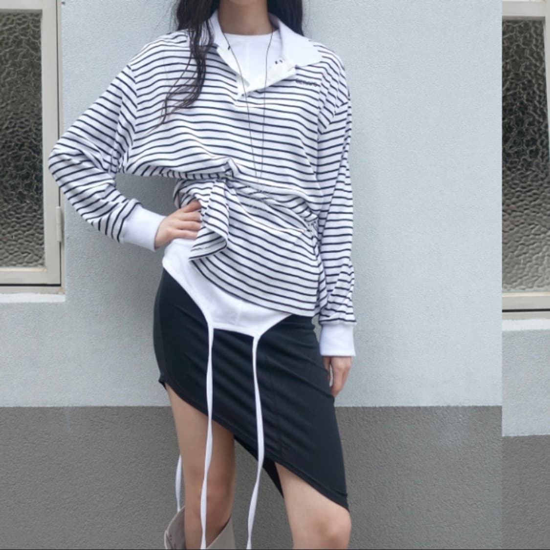 세릭 스트라이프 버튼 핀치탑 피케티 상품이미지2