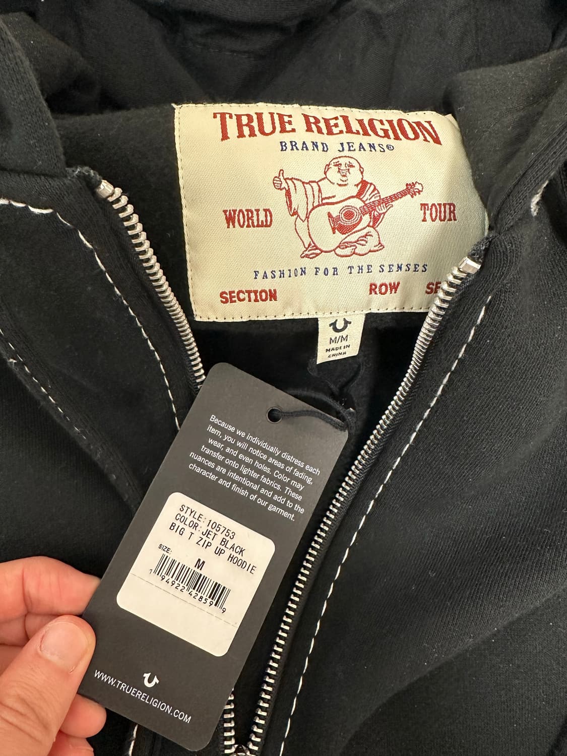 (새상품) 트루릴리젼 블랙 후드집업 M 상품이미지6