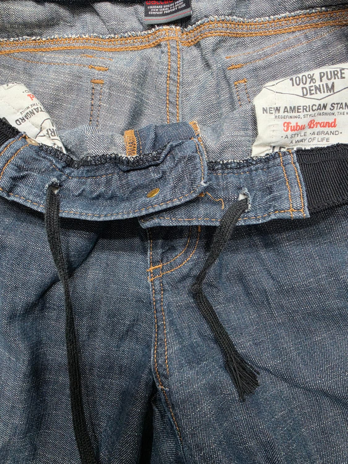 FUBU 후부 올드스쿨 Y2K 버뮤다 스트링 데님 하프팬츠 상품이미지5