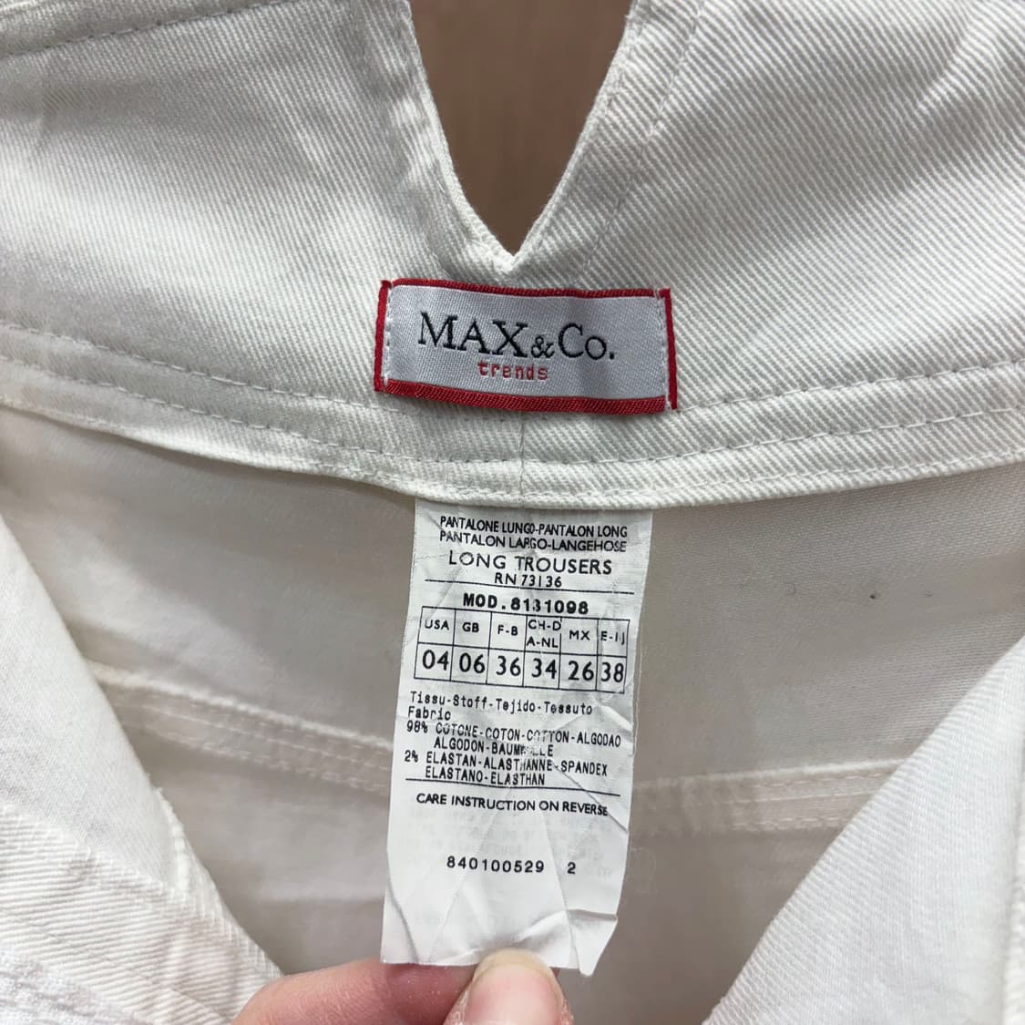 막스앤코 코튼 스트레치 버뮤다 팬츠 더블 버튼 V 슬릿 디테일 화이트 상품이미지7