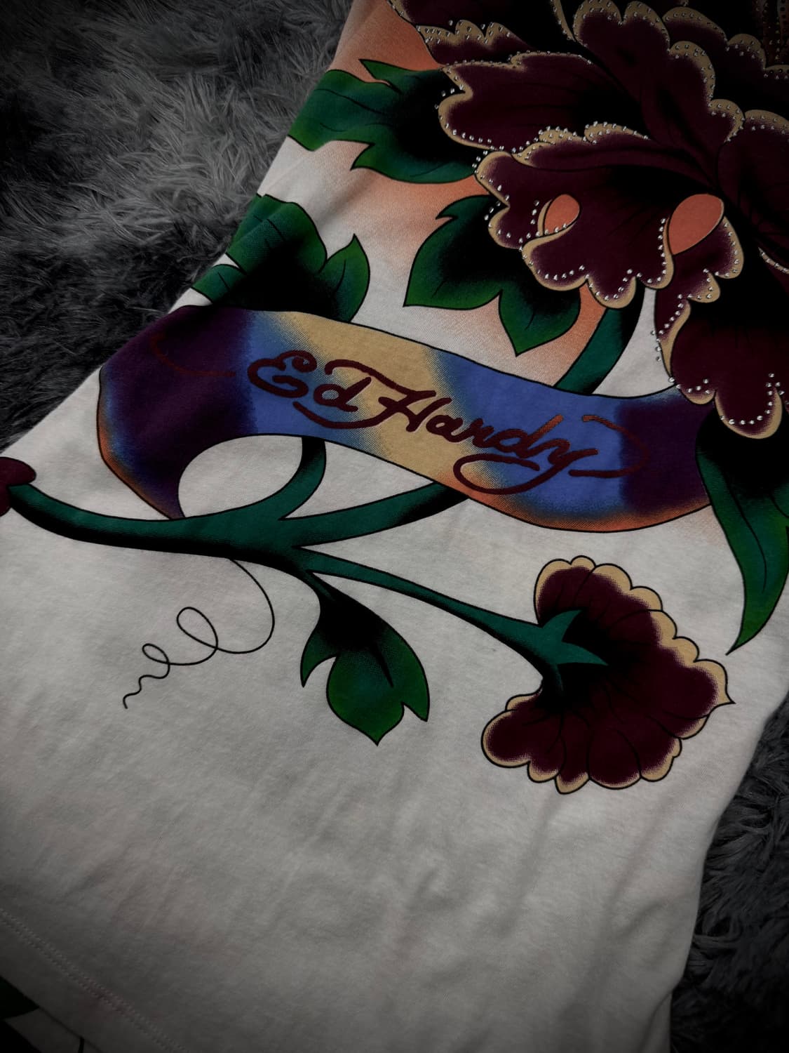 EdHardy 올드스쿨 앞뒷판 꽃 프린팅 반팔티셔츠  상품이미지3