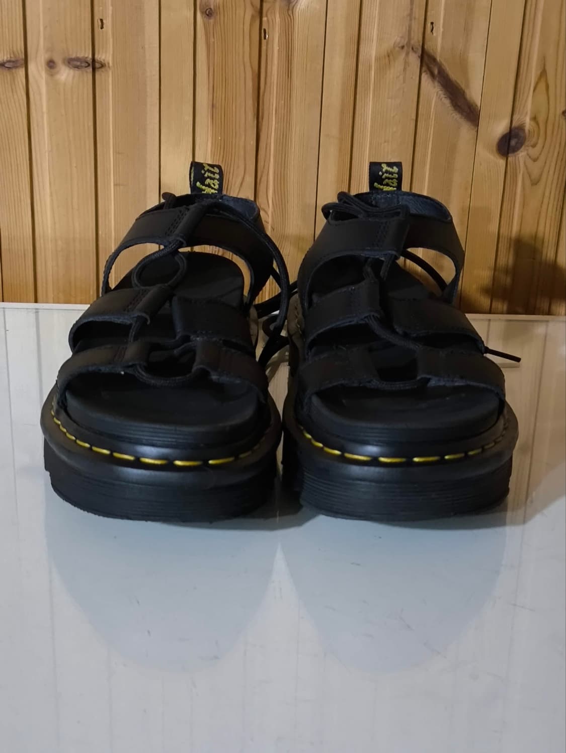 UK6 250mm 닥터마틴 나틸라 블랙 레더 샌들 상품이미지3