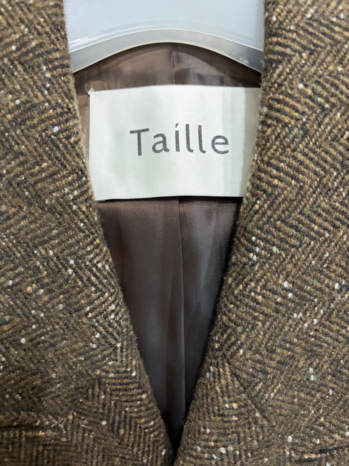 타일레 더블블래스티드 코트 브라운 해링본 상품이미지2