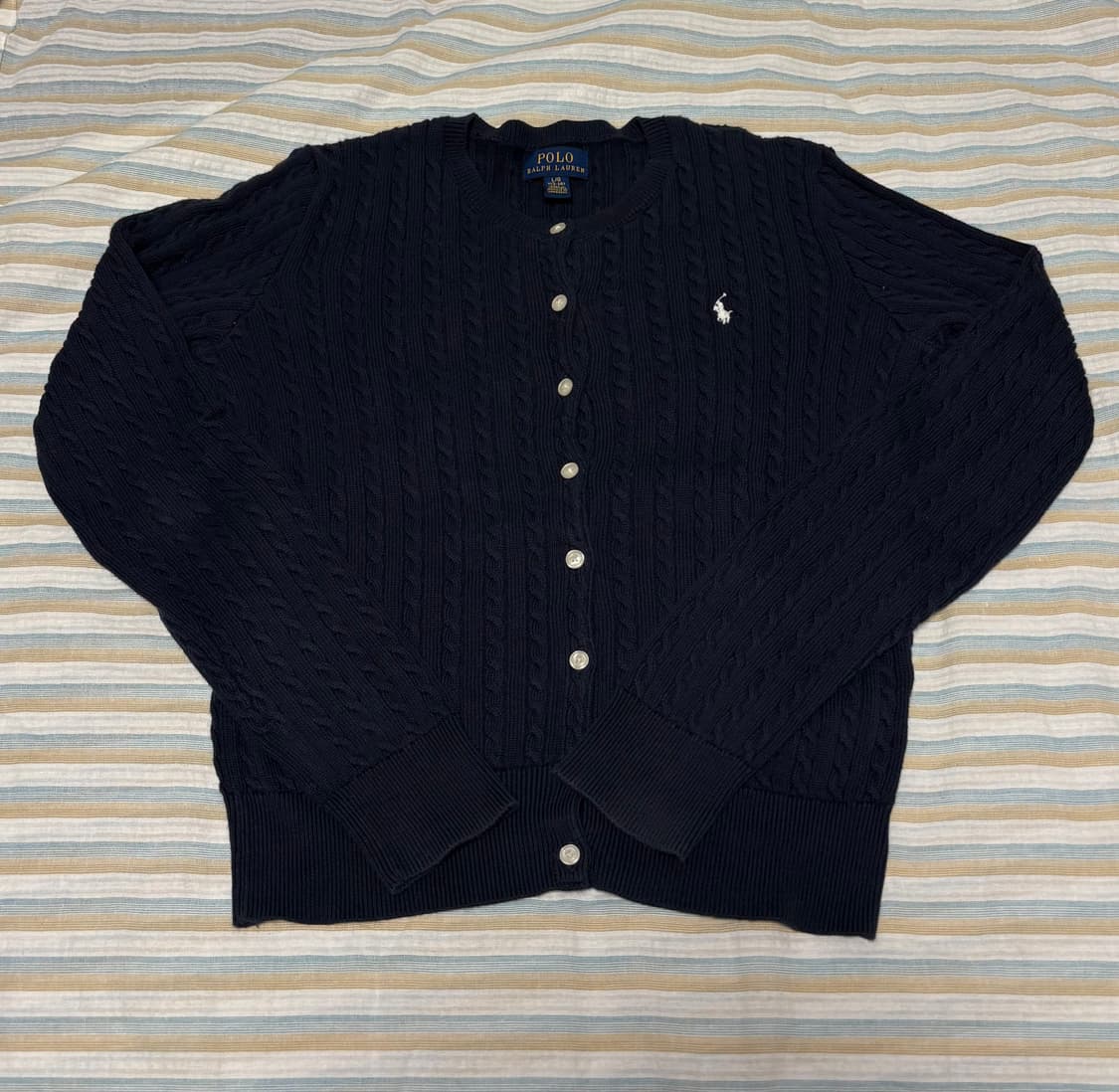 Polo Ralph Lauren 여자 주니어 미니케이블 가디건 L 상품이미지1