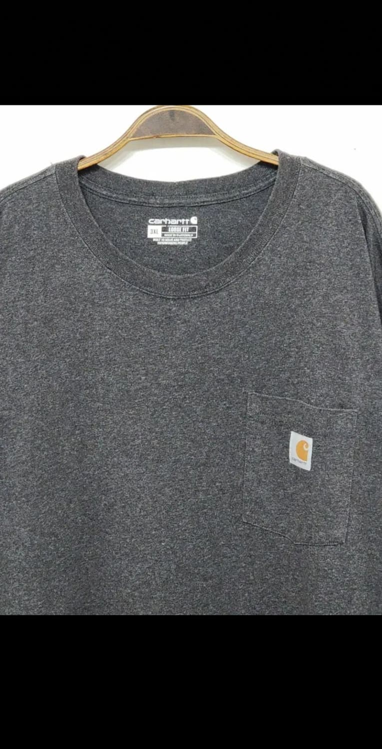 (5XL) 칼하트 반팔티 차콜 포켓 로고 빅사이즈 티셔츠  상품이미지2