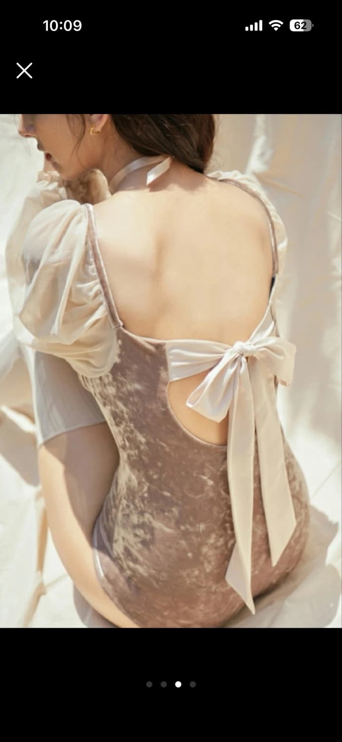 호캉스룩 추천💛강태리 워너비키 벨벳 모노키니 수영복 상품이미지3