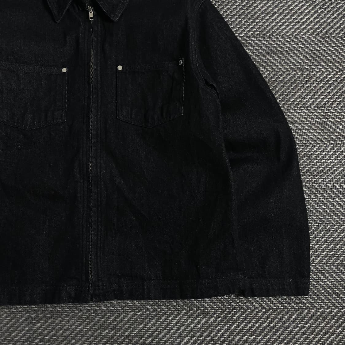 트로피컬러 데님 트러커 워크 자켓 블랙o 3718 상품이미지2