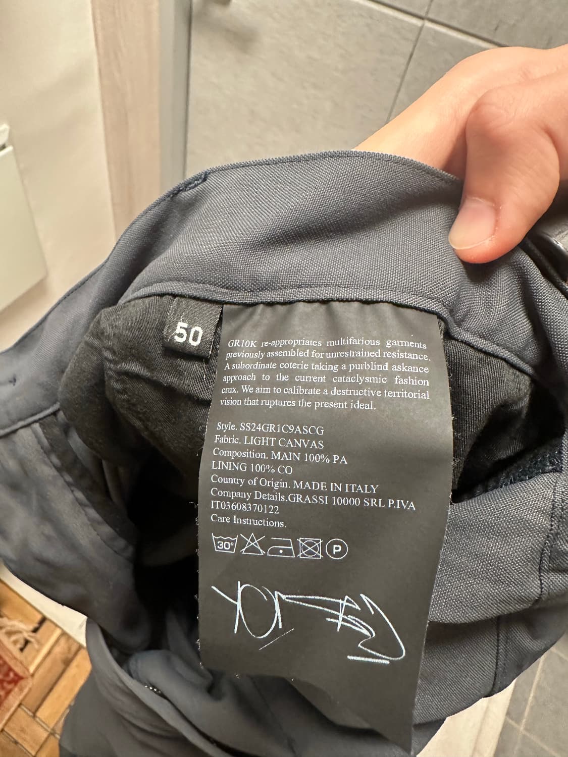 GR10K Tech Canvas Cut Pant / Size 50 상품이미지5