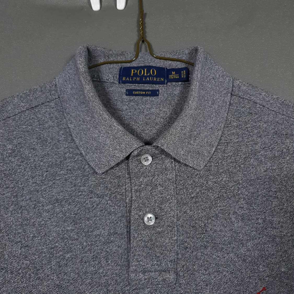 M) 폴로 랄프로렌 신형 포니 반팔 카라티 피케 셔츠 그레이 커스텀핏 상품이미지4