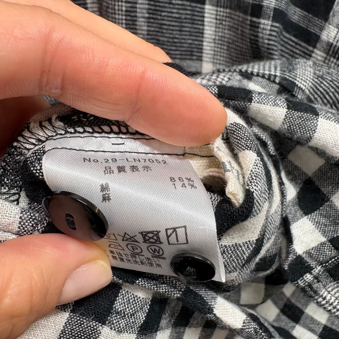 La nature 패치워크 모리걸 체크 셔츠 블라우스  JPN 상품이미지4