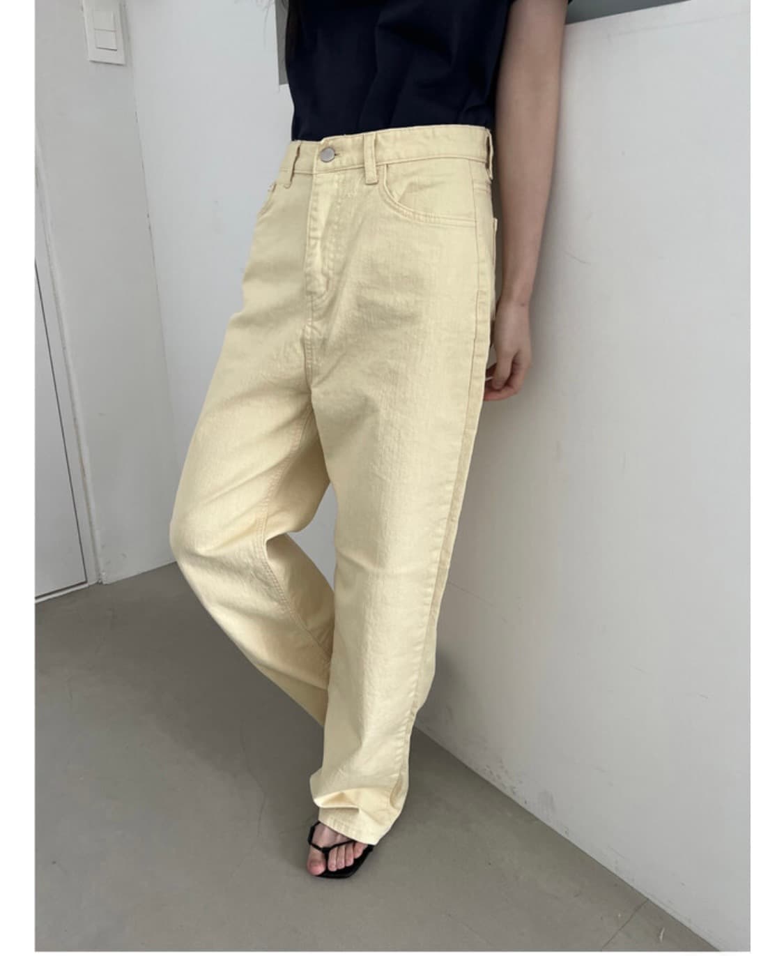 연노랑 와이드 데님 팬츠 새상품 상품이미지6